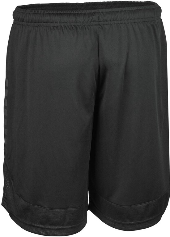 Zwarte Select sportshort met elastische tailleband en subtiel patroon aan de onderkant.
