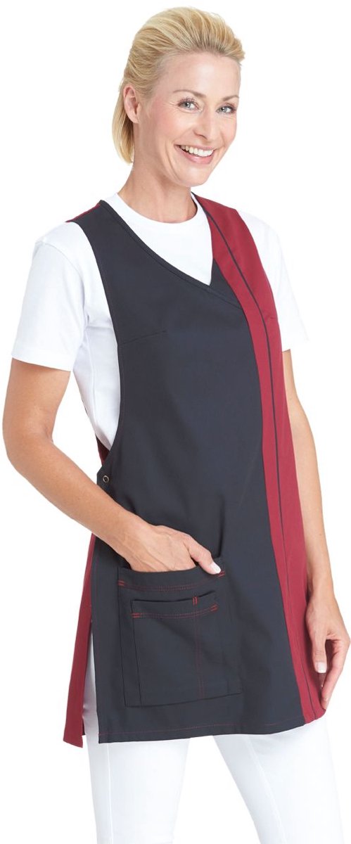 Leiber Damen Überwurfschürze 08/2541/1021 Schwarz/Bordeaux-III
