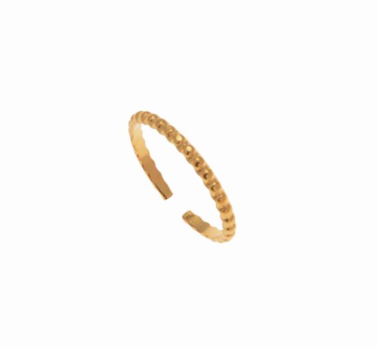 WeLoveSilver - Bague en acier chirurgical couleur or - Relief minimaliste