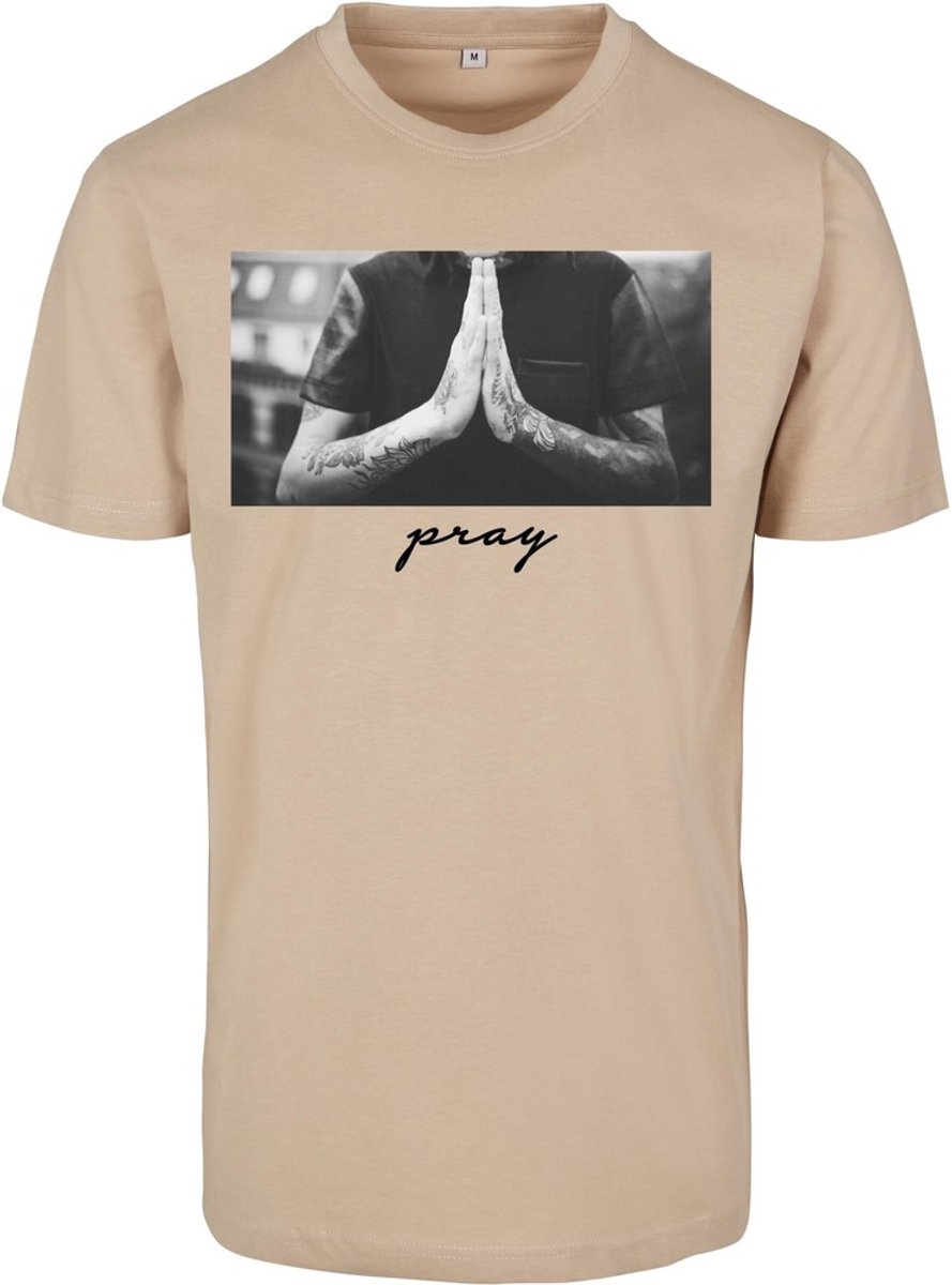 Mister Tee Pray Heren T-shirt S Beige