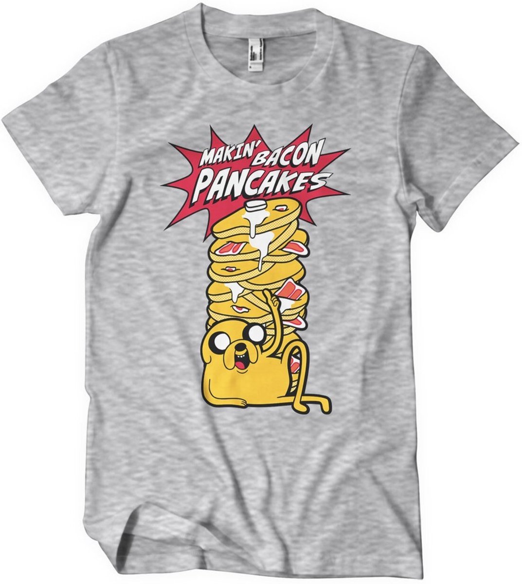 Adventure Time Makin' Bacon Pancakes T-Shirt Heathergrey-L