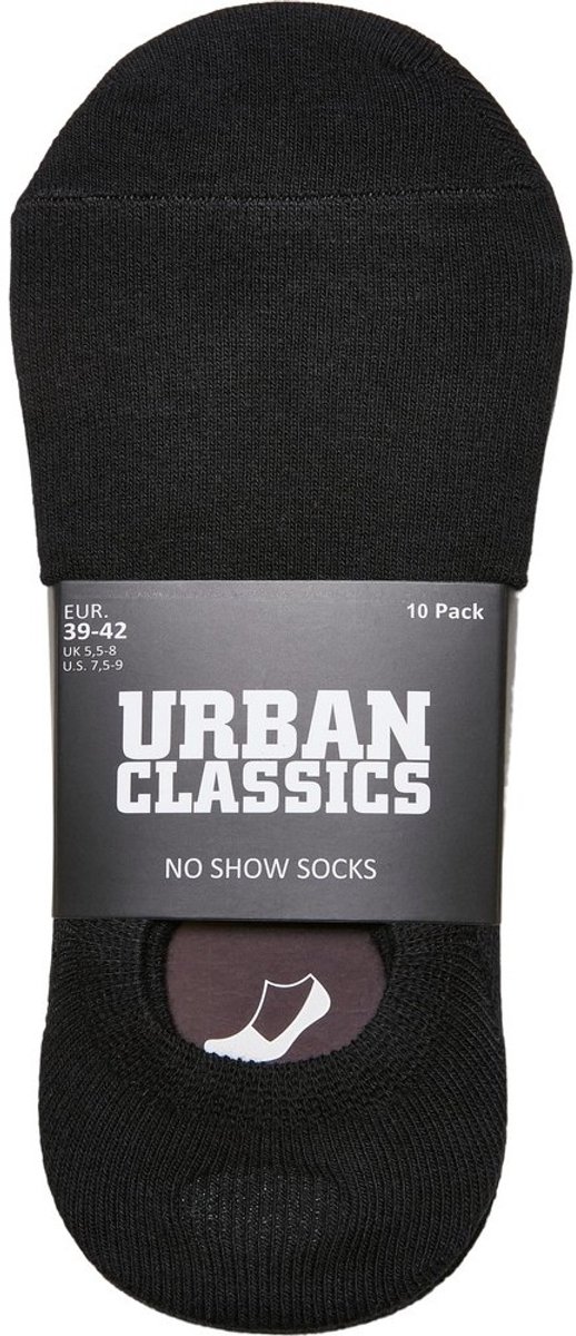 Urban Classics No Show 10-Pack Enkelsokken 47/50 Zwart