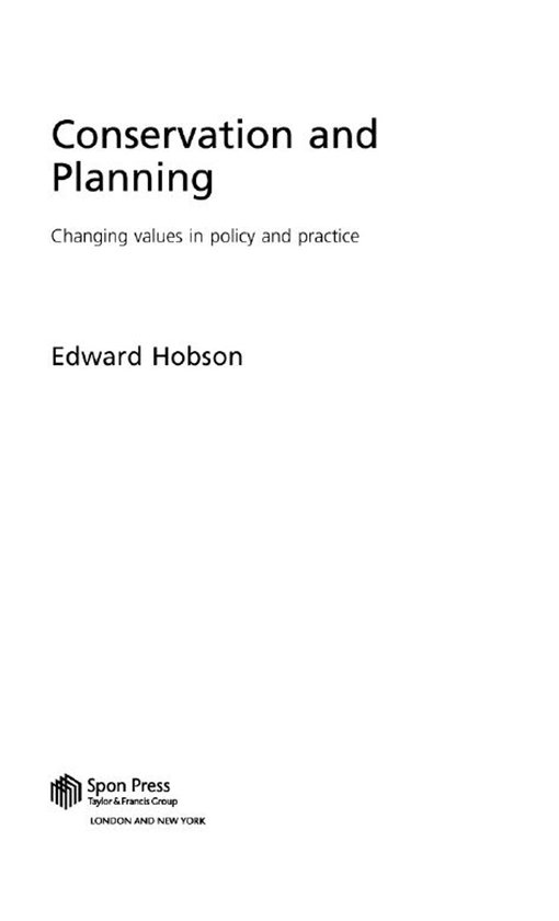 Conservation and Planning - cover