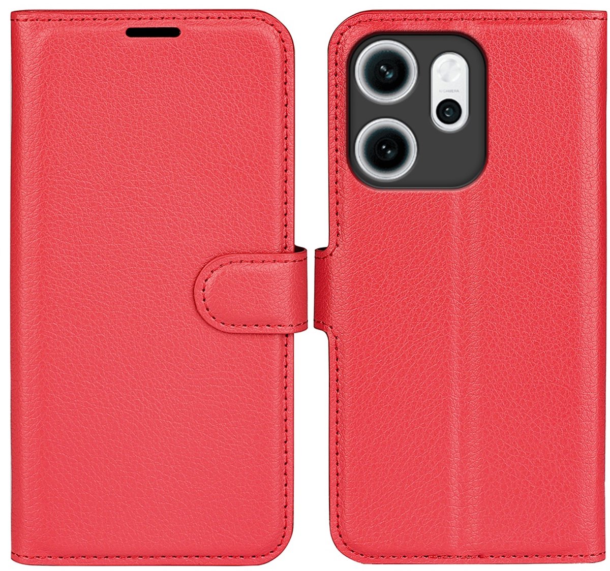 Coverup Hoesje - Geschikt voor OPPO Reno14 F / FS Hoesje - Coverup Book Case - Rood