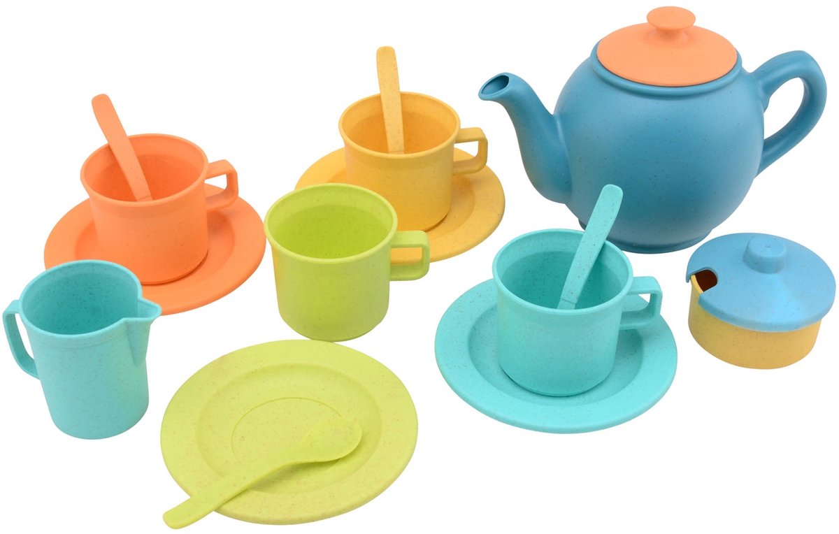 Jouéco - Thee Set Bioplastic 17-delig - Theeservies Speelgoed voor Kinderen — afbeelding 2