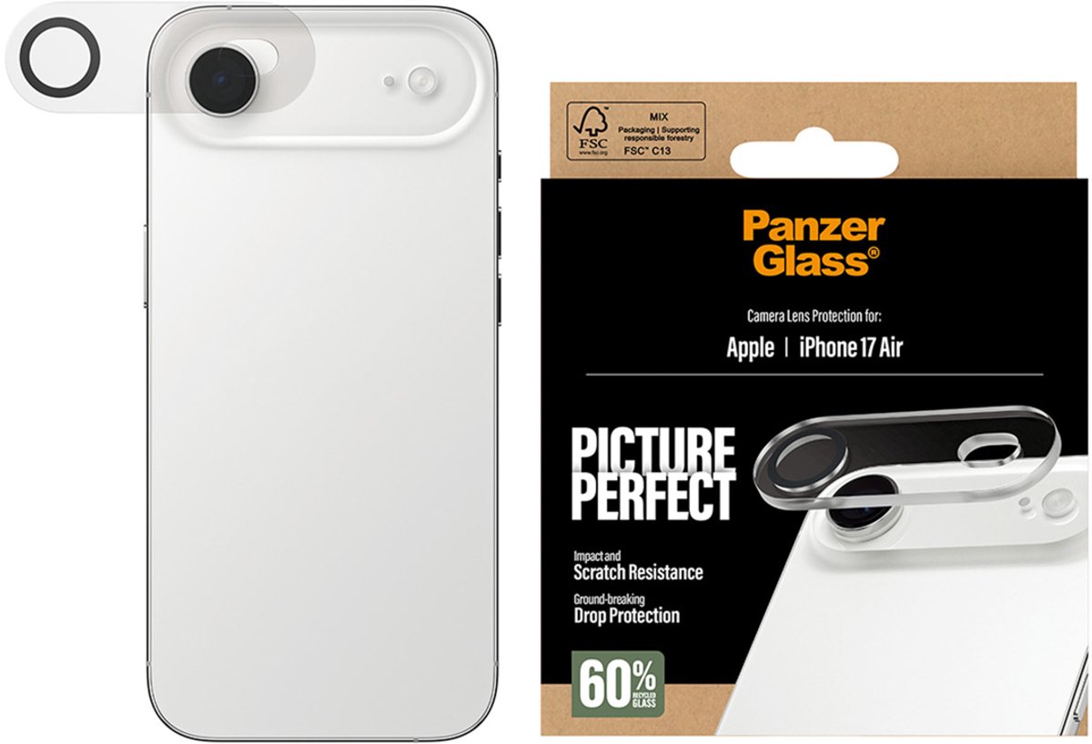 PanzerGlass Screenprotector geschikt voor Apple iPhone Air Glazen | PanzerGlass Picture Perfect Camera Lens Protector - Case Friendly