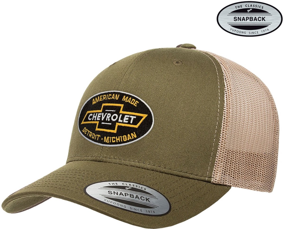 Chevrolet Cap American Made Premium Trucker Cap GM-93-CHEV9902-CB64 OliveKhaki