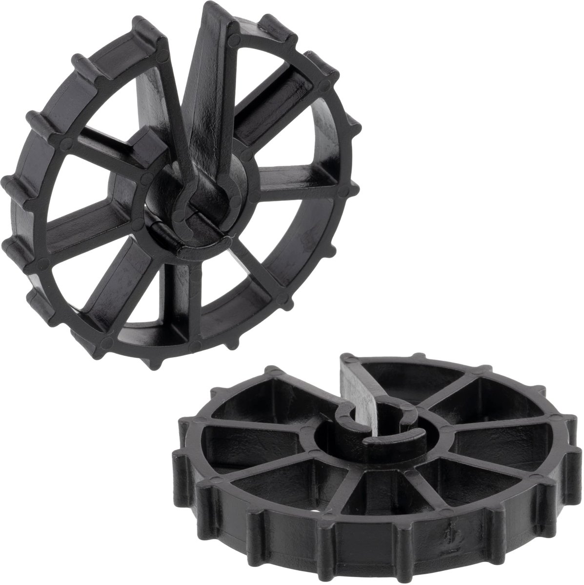 C65226 - Set van 100 versterkingswiggen voor wapeningsstaal Ã˜8-Ã˜12-20 mm - Voor verticale montage - Plastic vormwerkaccessoires