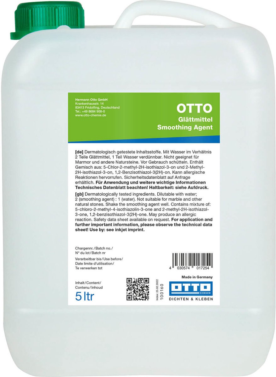 Otto Afwerkzeep gladstrijkmiddel - 5 liter jerrycan - voor afmessen van kitvoegen professioneel
