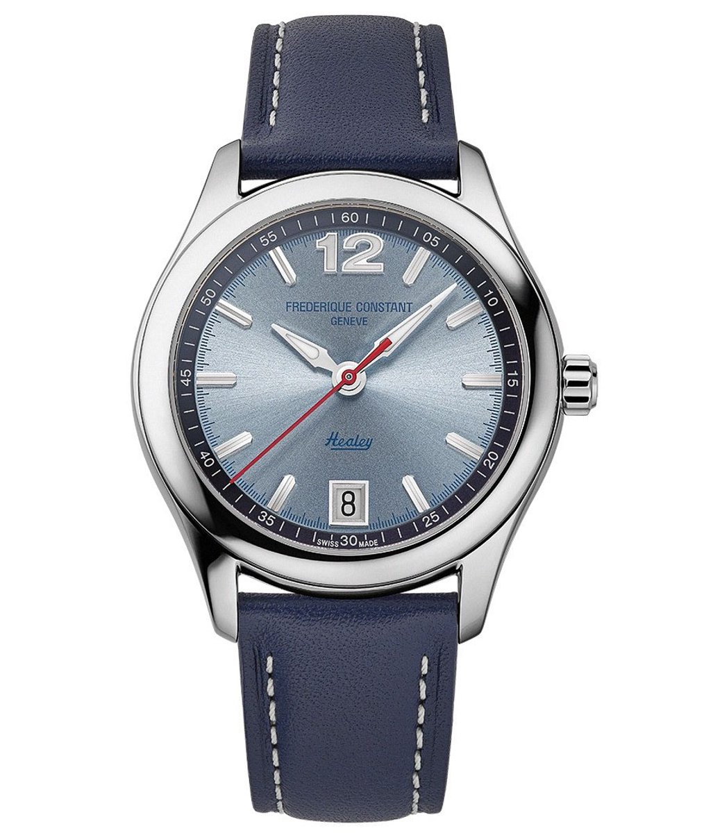 Frédérique Constant Vintage Rally Healey Limited edition FC-303HLBN3B6 Horloge - Leer - Blauw - Ø 36 mm