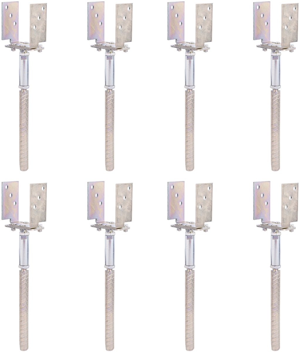 Alberts 8 x U-paaldrager, Breite 71 - 161 mm, Bodenabstand 125 - 185 mm, elektrolytisch verzinkt, dickschichtpassiviert, hoogte 110 mm