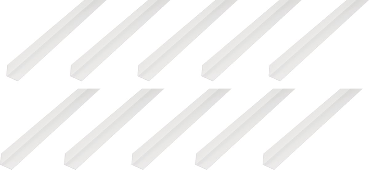 Alberts 10 x hoekprofiel, PVC, wit, 30 x 30 x 1 mm, lengte 1 m