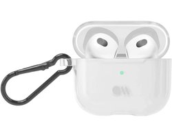 Case-Mate, Hoesje geschikt voor AirPods 3 - Tough Series Siliconen met Metalen Bevestiging, Transparant
