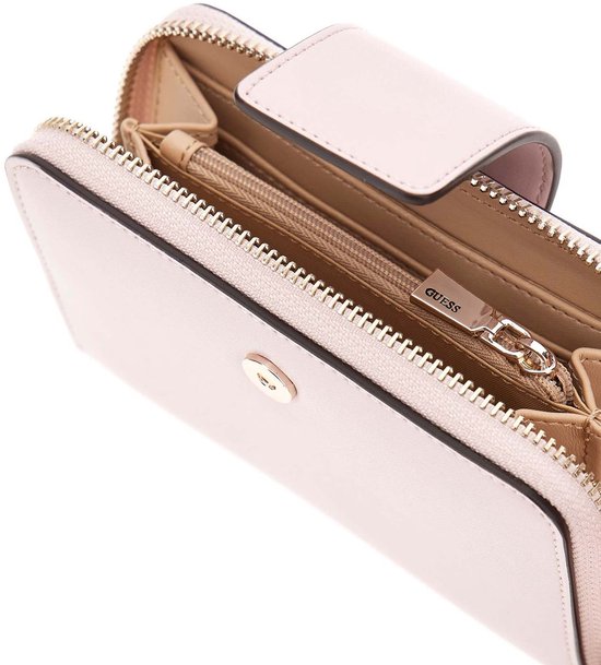 GUESS porte-monnaie Jane Zip Around Wallet Lotus rose