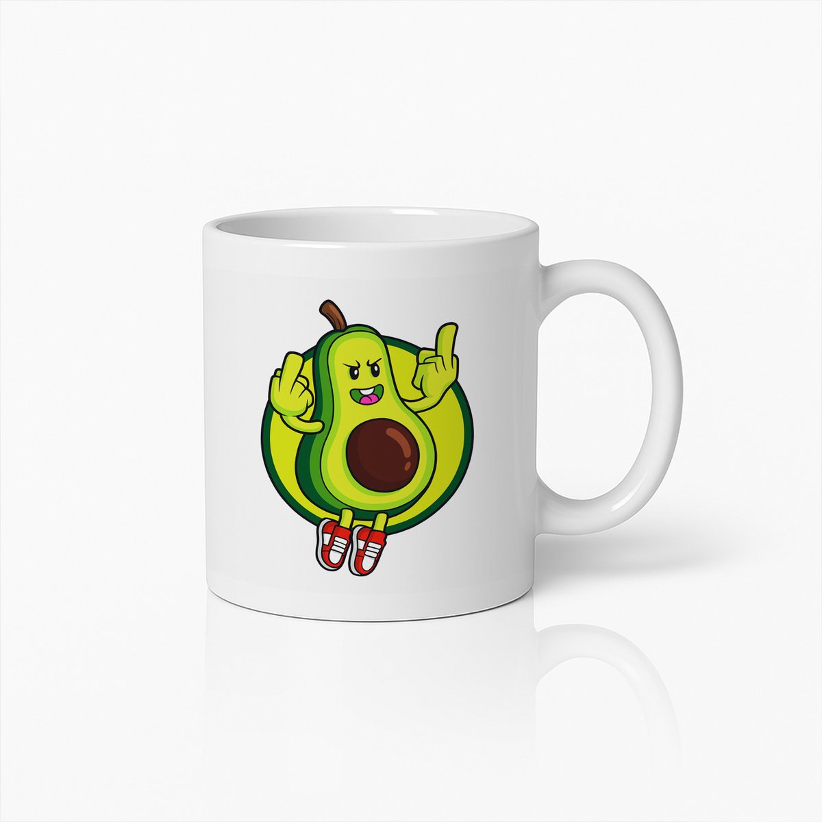 Grappige Avocado Cartoon Mok – 330ml Schattige & Speelse Koffiemok voor in de Keuken