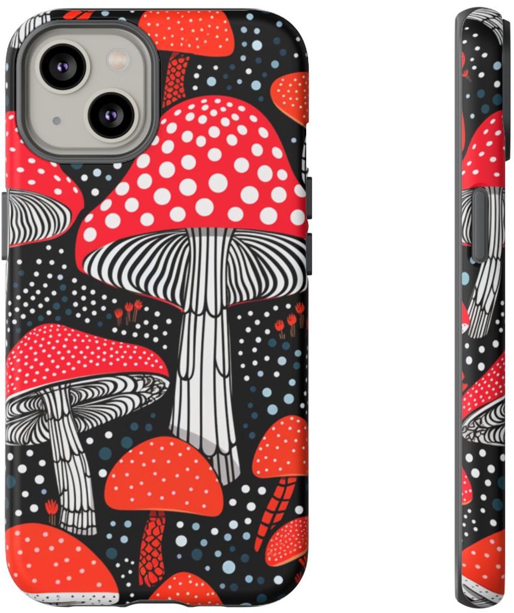 Rode Paddenstoelen met Witte Stippen Patroon – Telefoonhoesje Geschikt voor iPhone 14