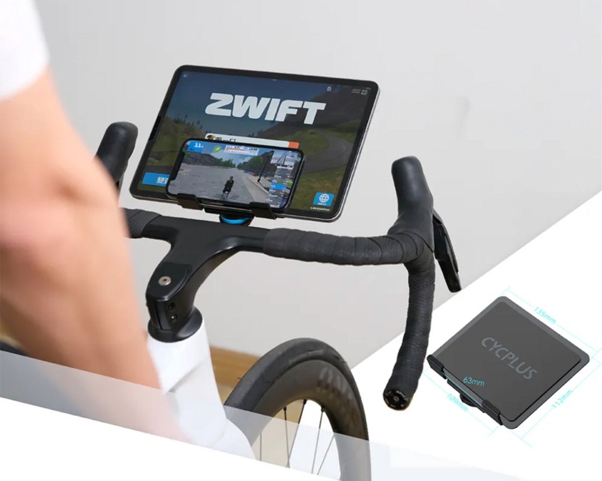 Cycplus Z7 Transparante stuur-telefoonhouder voor Garmin mounts – Compatibel met Tacx / Wahoo fiets­trainers & smart trainers