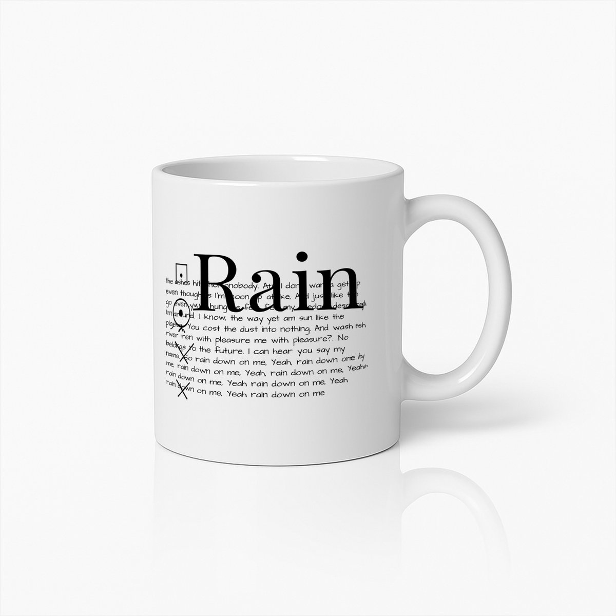 Regen Songtekst Mok 330ml – Unieke Muziekquote Koffiebeker voor Muziekliefhebbers