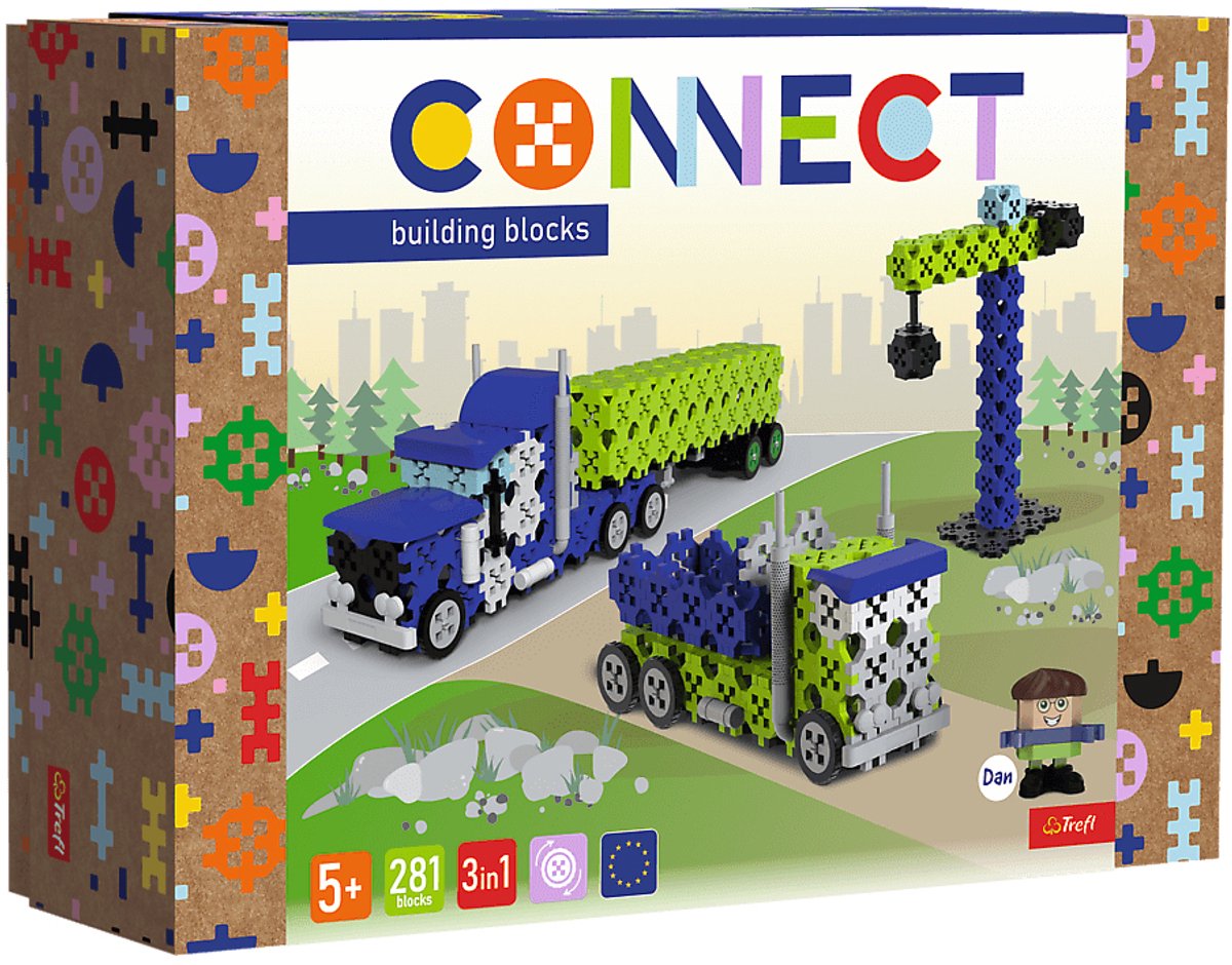 Connect | bouwstenen l vrachtwagen / bouwplaats 281 stuks