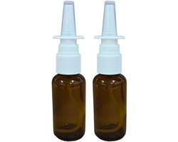 Amberkleurig glas 1 oz neusspray! Leeg, navulbaar, reisformaat premium glas voor zoutoplossing! (2 pakken)