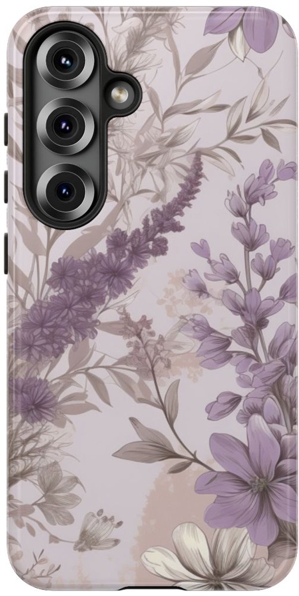 Lavendel Bloemenpatroon – Telefoonhoesje Geschikt voor Samsung Galaxy S25