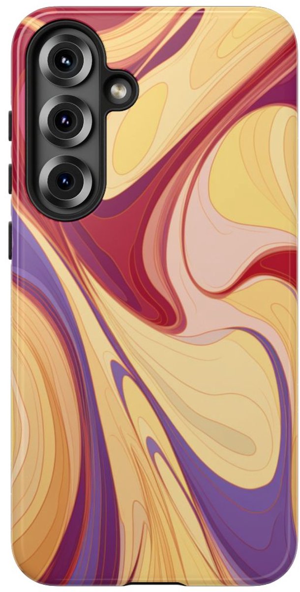 Abstracte Gedraaide Marmerlook – Telefoonhoesje Geschikt voor Samsung Galaxy S25 Plus