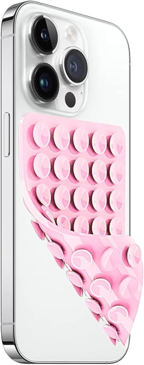 Silicone Suction Cup Telefoonhouders Licht Roze - siliconen telefoonhoes met zuignap - handsfree telefoon grip - silicone telefoonhouder voor iPhone en Android