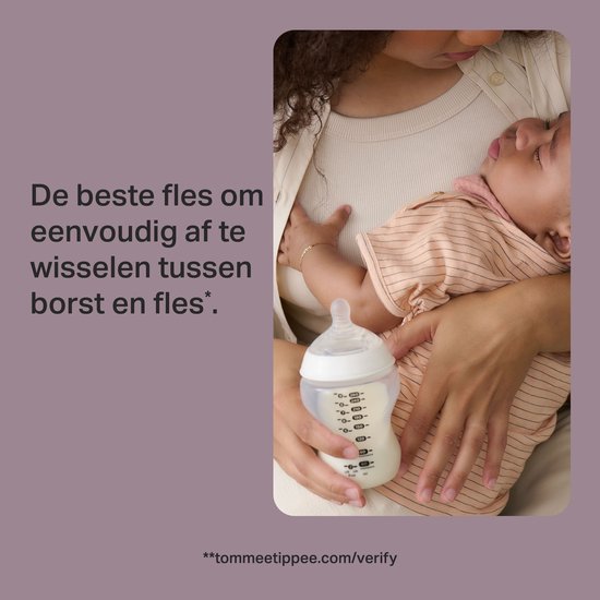 Tommee Tippee Natural Start zuigflessen - langzame uitstroomsnelheid - anti-colic ventiel - 260ml - verpakking van 6 stuks - gemengde kleuren van Tommee Tippee — afbeelding 5