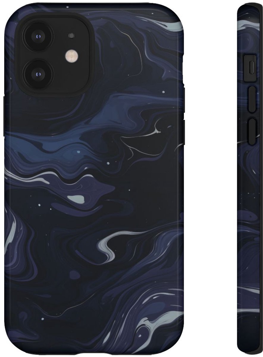 Donker Abstract Wervelend Patroon – Telefoonhoesje Geschikt voor iPhone 12