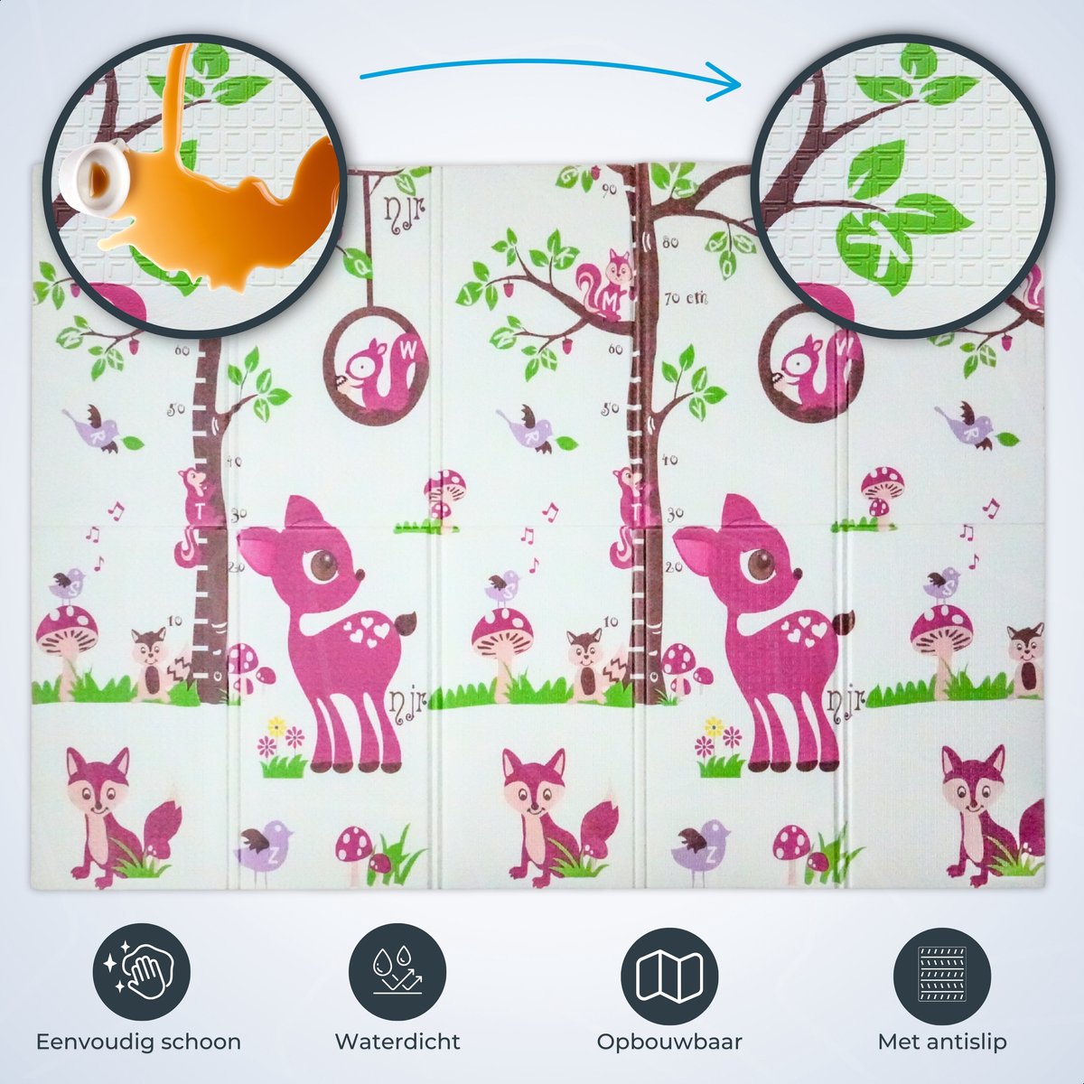 Speelmat Baby 200x150cm - Zachte Foam Mat met Antislip thumbnail 5