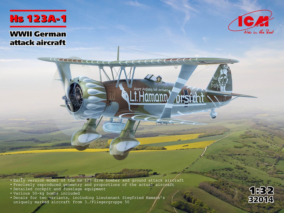 ICM Modelbouwpakket Vliegtuigen - 32014 Henschel Hs 132A-1 - WWII Duitse Aanvalsvliegtuig - Propellervliegtuig Plastic - 1:32 - Modelbouw