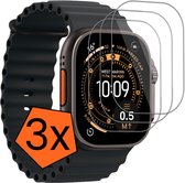 Screenprotector - 3 Stuks - Geschikt voor Apple Watch Ultra 3 (49 mm) - Sterk & Shockproof - Tempered Glass - Gehard Glas - Beschermglas Screen - Bescherm Protector - Cover voor Smartwatch