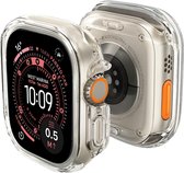 Hoesje - Geschikt voor Apple Watch Ultra 3 (49 mm) - Extra Sterk - Siliconen Case Cover - Smartwatch Full Bumper Hoes - Transparant