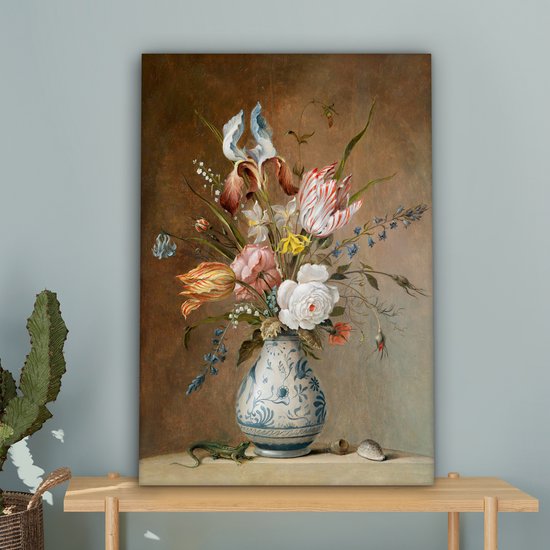Peinture sur toile Fleur Nature Morte - Balthasar van der Ast - Oude Meesters - 60x90 cm - Décoration murale