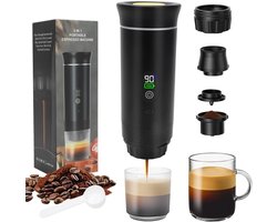 Draagbare espressomachine voor onderweg - Zelfverwarmend, USB en autolader, Perfect voor camping en reizen