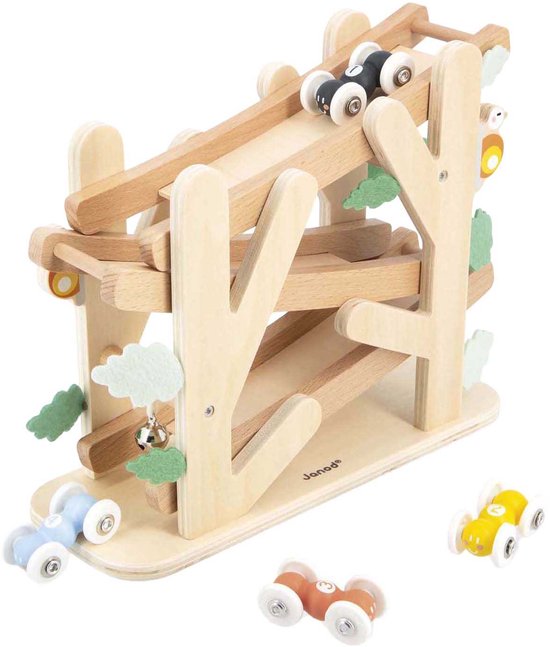 Janod Sweet Cocoon - Houten Mierenloper - 4 Rollende Mieren Rollen De Helling Af Op 3 niveaus - De Bel Gaat Bij De Finish - Stimuleert De Fijne Motoriek En Observatievaardigheden - Geschikt Vanaf 1 Jaar van Janod — afbeelding 4