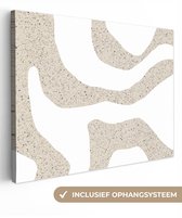 Tableau sur toile 80x60 cm - Décoration murale abstraite - Terrazzo - Design - Beige - Décoration murale salon - Décoration chambre - Accessoires de décoration - Peintures sur toile