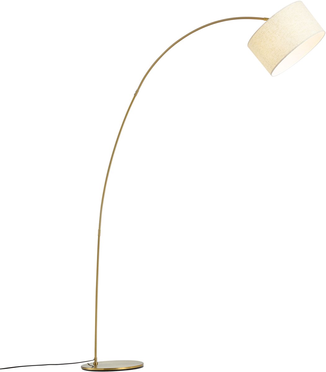QAZQA vinossa - Moderne Staande booglamp - 1 lichts - H 180 cm - Beige - Woonkamer