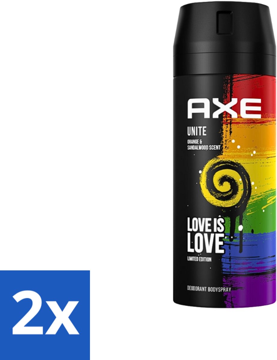 2 x AXE - Deodorant Spray - Unite - Verzorgend - Kruidige Geur - 150 ml - AXE Deodorant - Mannelijke Geur - Kruidige Geur - Deodorant Spray - 48 Uur Bescherming