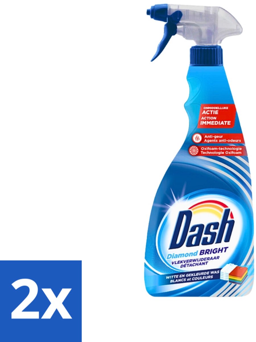 2 x Dash - Vlekverwijderaar - Vloeibaar - Krachtige Reiniging - 750 ml - Vlekkenverwijderaar - Vlekkenreiniger - Wasmiddel - Oxyfoam - Vlekken