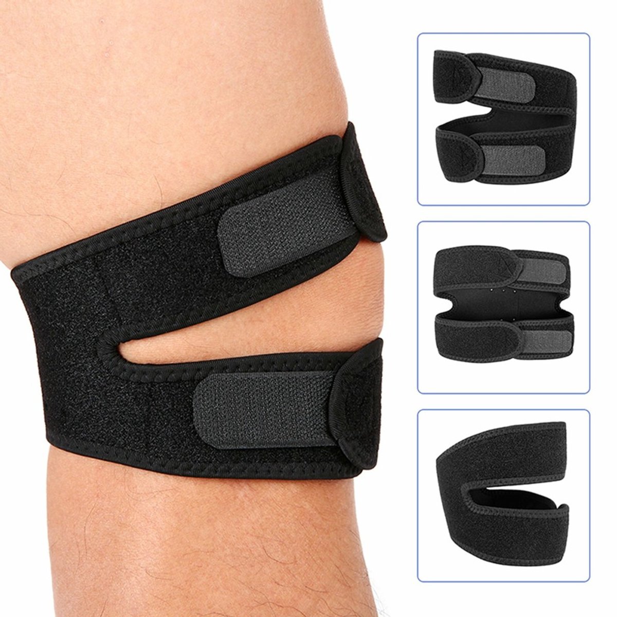 Knieband met dubbel effect, open patella, knieband voor sportoefeningen