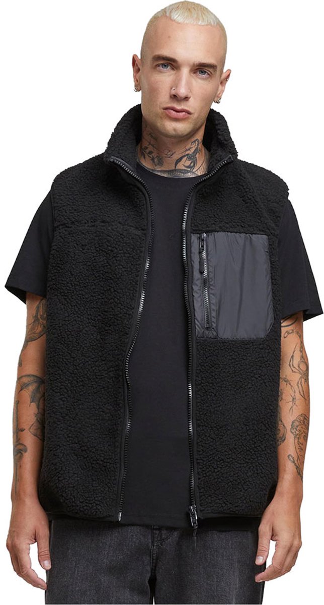 Urban Classics Sherpa Mouwloos jacket XXL Zwart
