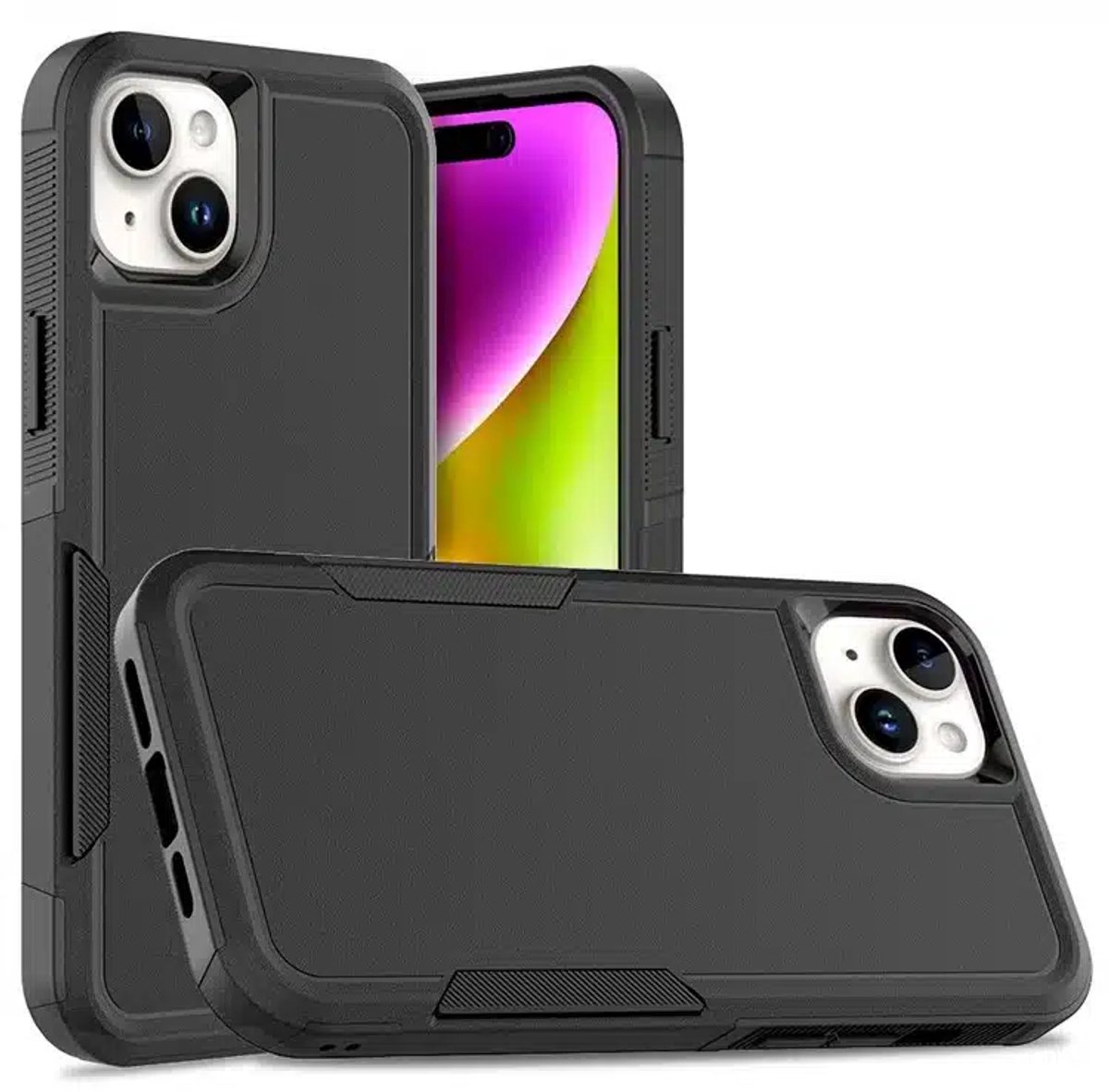 Cityhoesje – Backcover iPhone 15 – Anti-drop – Zwart