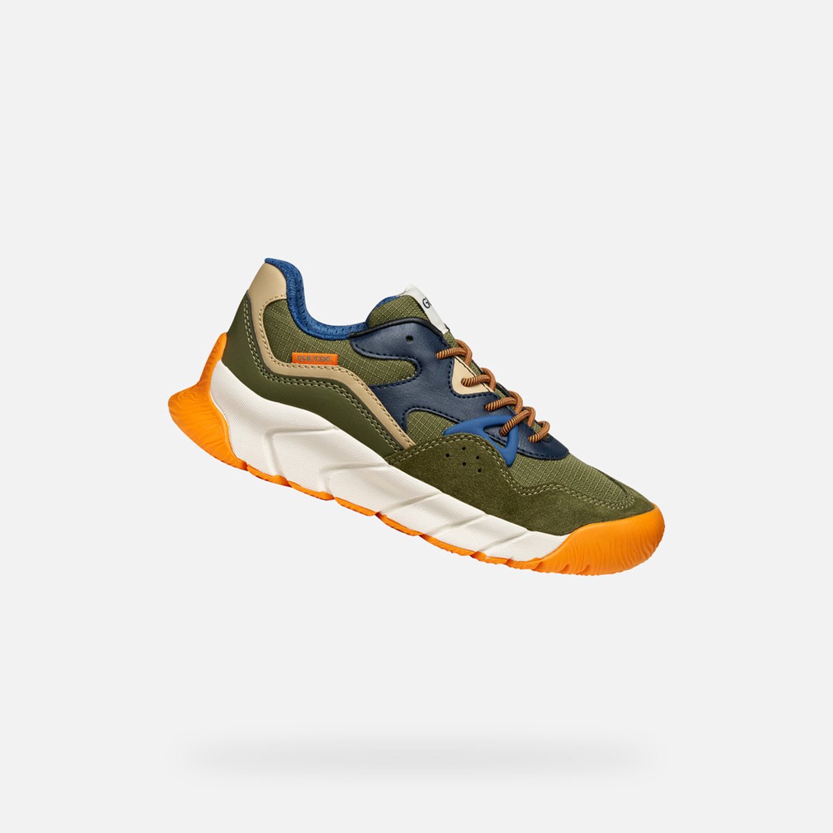 GEOX FLEXYPER PRO JONGENS Sneakers MILITAIR GROEN ORANJE