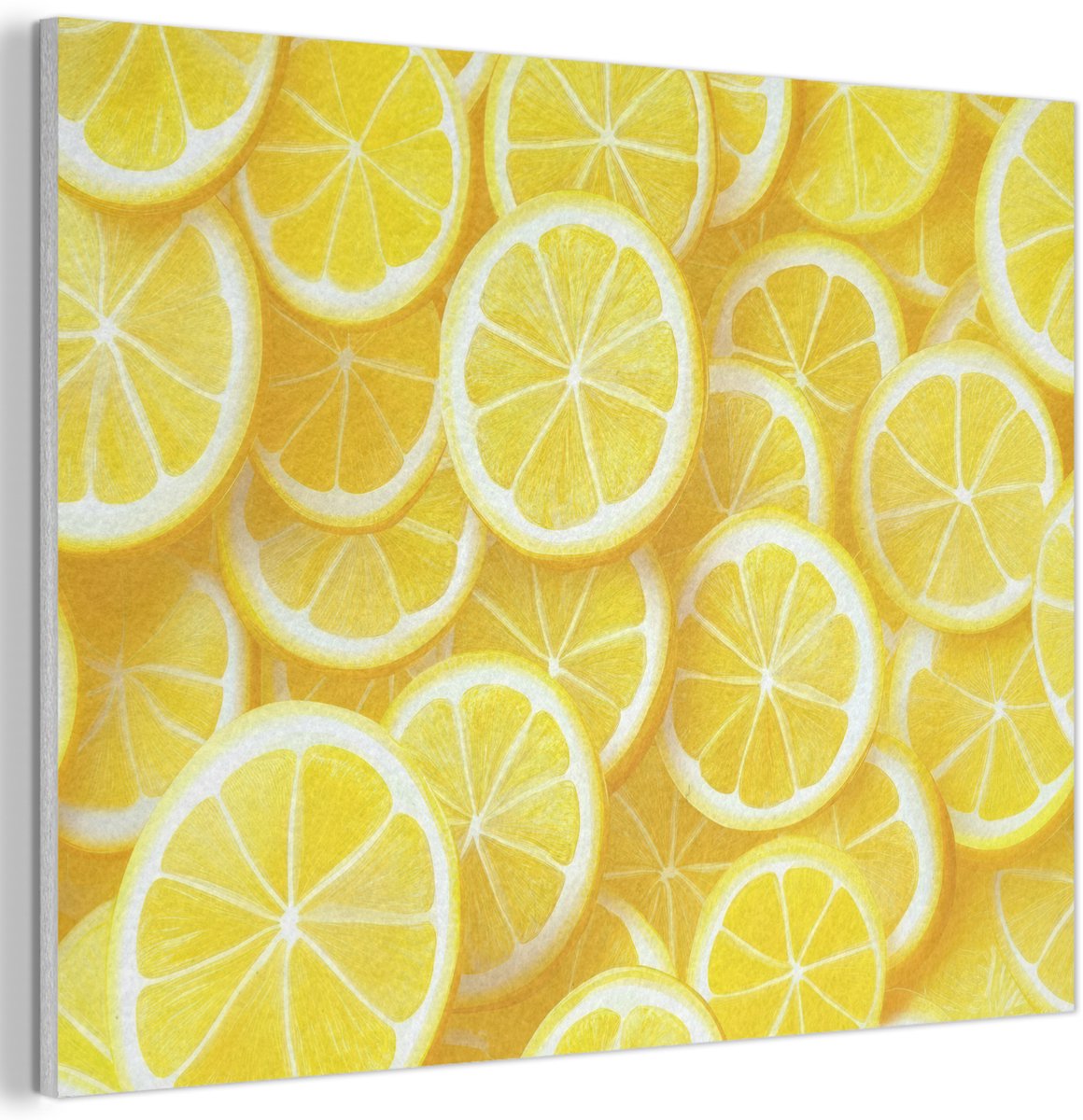 Akoestisch wandpaneel 40x30 cm - Vilt schilderij Citroenen - Geel - Zomers - levendig - Akoestische panelen - Geluidsdempende wanddecoratie - Geluidsisolatie woonkamer - Muurdecoratie geluidspanelen