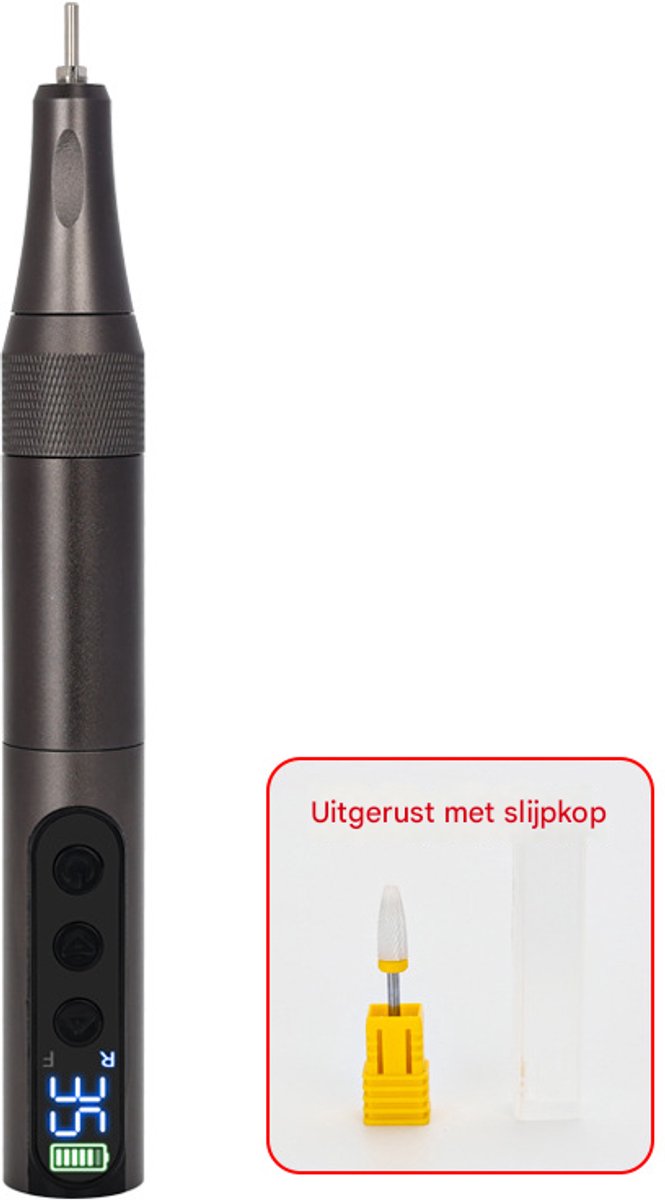 Professionele elektrische nagelboor, 35.000 tpm, UV-lampcombinatie, grijs