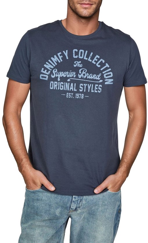 Donkergrijs T-shirt voor heren met opdruk "DENIMFY COLLECTION The Superior Brand ORIGINAL STYLES - EST. 1978-"