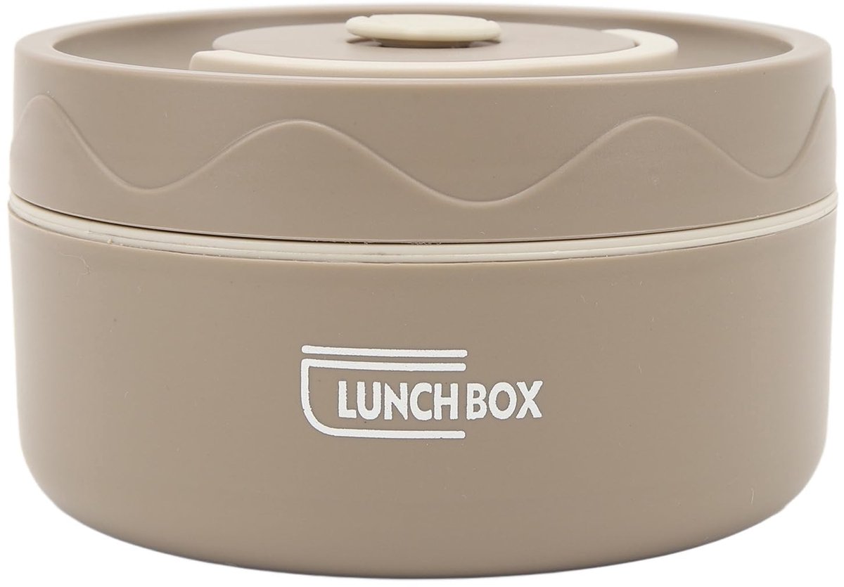 Hapivida Food Thermo - 304 Roestvrijstalen Soup Container - Dubbele Laag - Rond - 420ml voor Werk, School, Buitenshuis