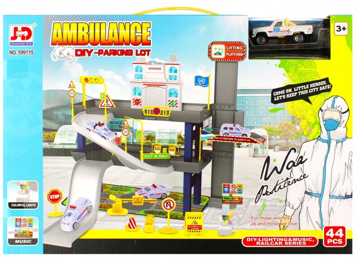 Ziekenhuisparkeergarage met Ambulance & Licht/Geluid