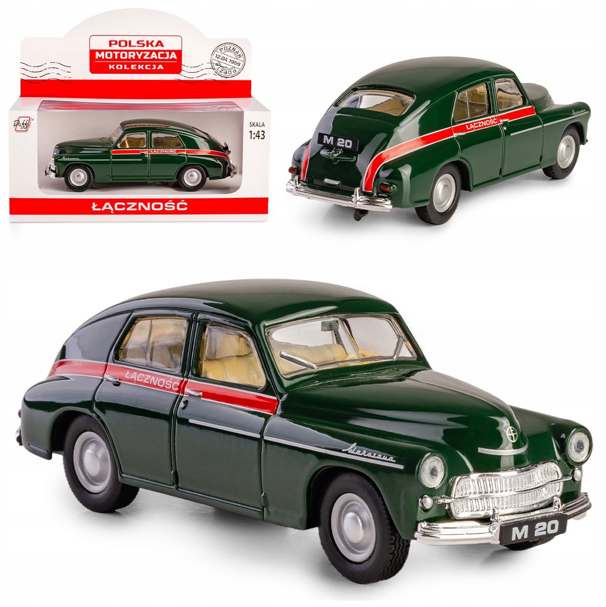 Warszawa M20 "Łączność" Model Auto 1:43 PRL Collectie Daffi